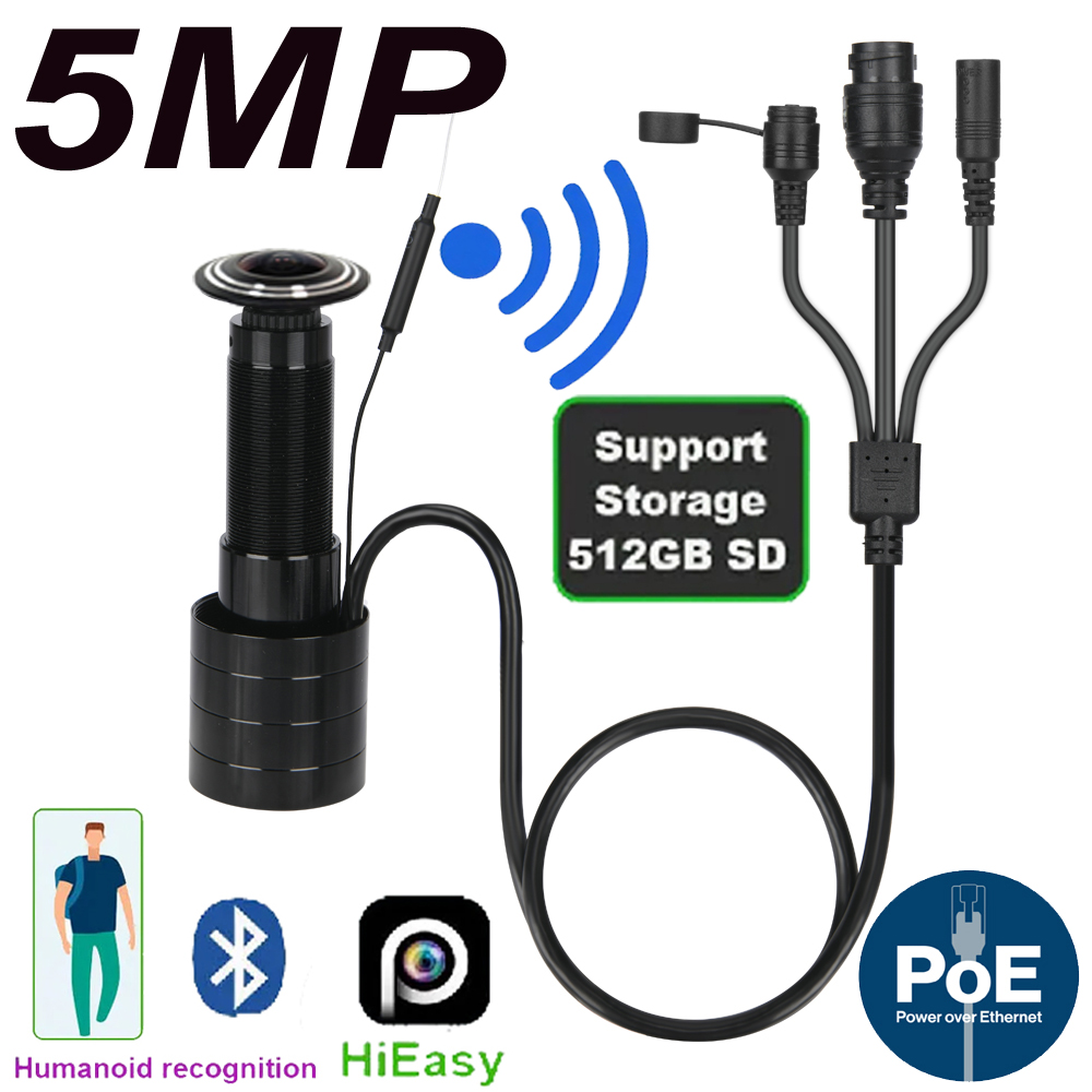 Peephole Camera Viewer - 5MP Door Eye IP POE กล้องมินิตาส่องรูกุญแจ