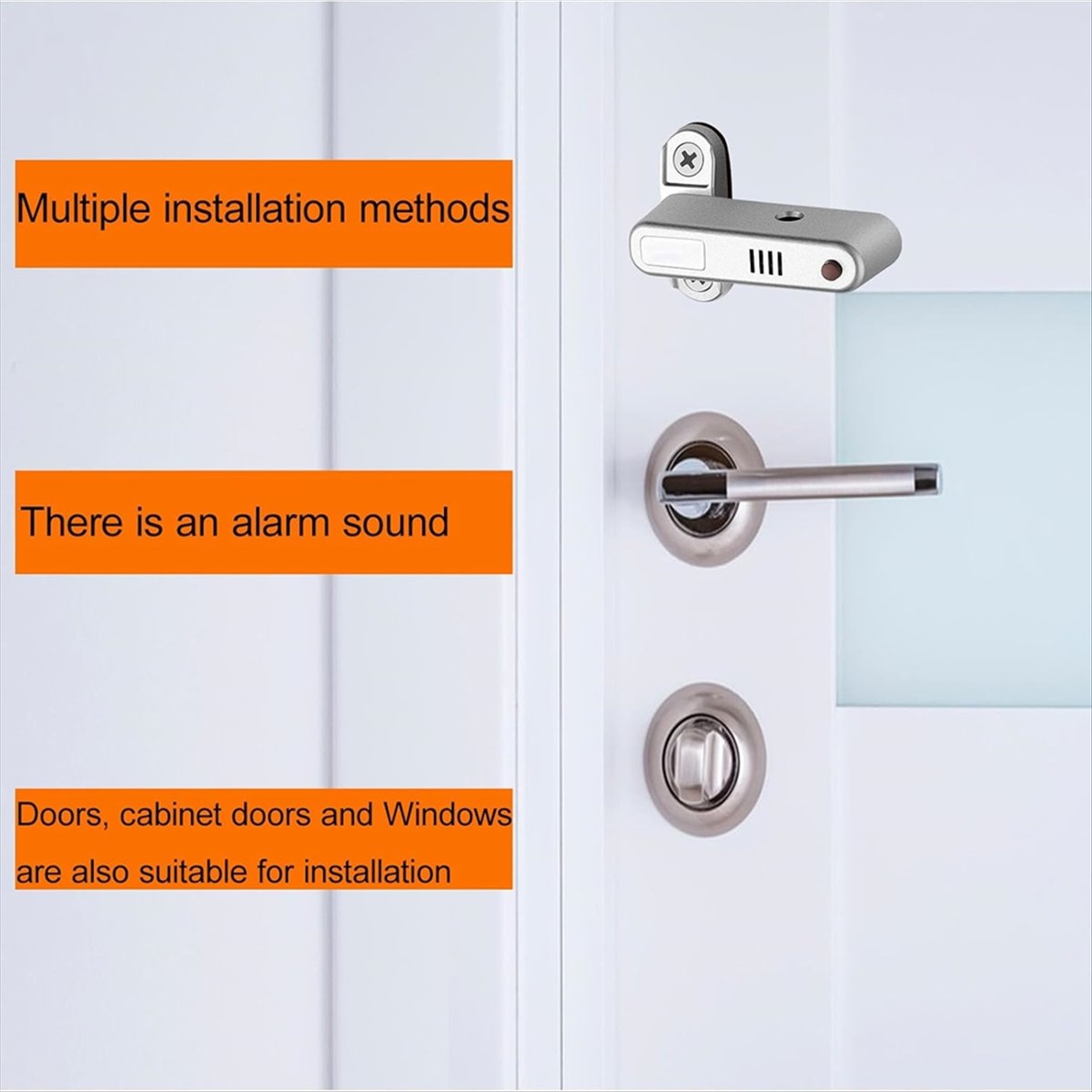 Home Security Door Reinforcement Lock - ล็อคประตูเสริมความปลอดภัยในบ้านที่เชื่อถือได้พร้อมสัญญาณเตือนภัย- ป้องกันเด็กและขโมย ทนทาน ป้องกันได้ 3 ทาง