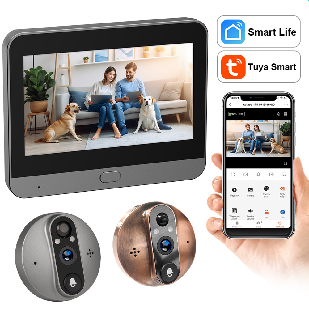 Peephole Camera Viewer - 3MP Smart Life Tuya 1080P WiFi