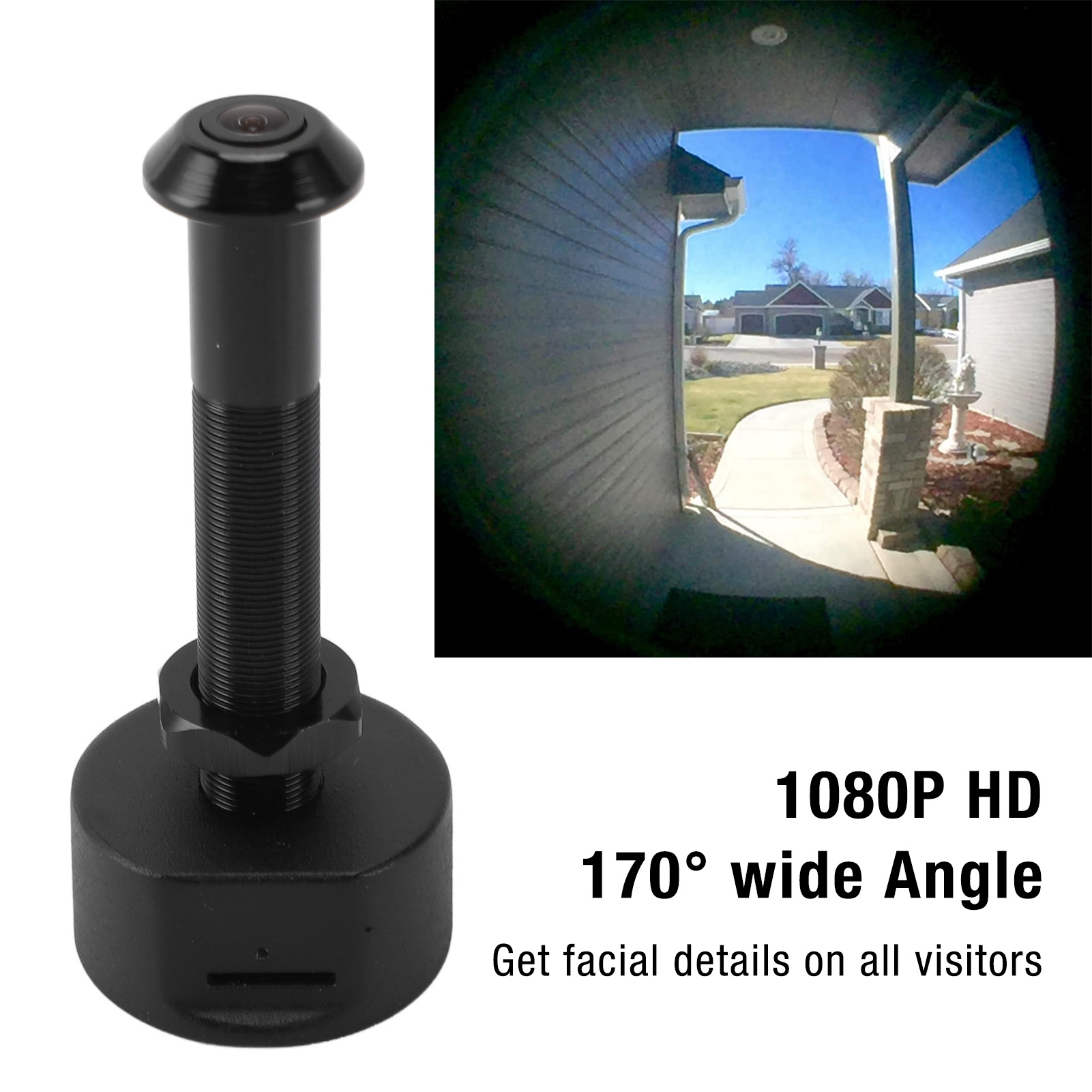 Peephole Camera Viewer - กล้องส่องตาแมวอัจฉริยะ 1080P พร้อมระบบตรวจจับความเคลื่อนไหว ควบคุมผ่าน WiFi เลนส์มุมกว้าง