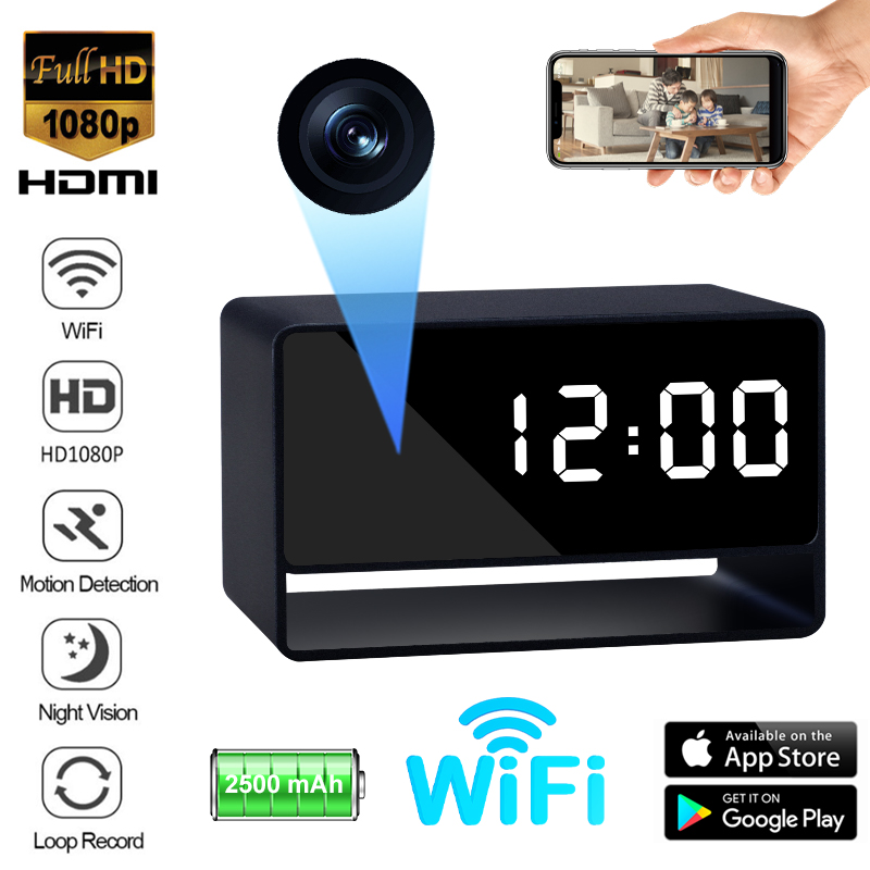 Hidden Camera Clock - กล้องดิจิตอล1080P WiFi กล้องดิจิตอลขนาดเล็กแอปการมองเห็นได้ในเวลากลางคืนไวไฟตรวจสอบระยะไกลกล้องวิดีโอรักษาความปลอดภัยในบ้าน140องศา
