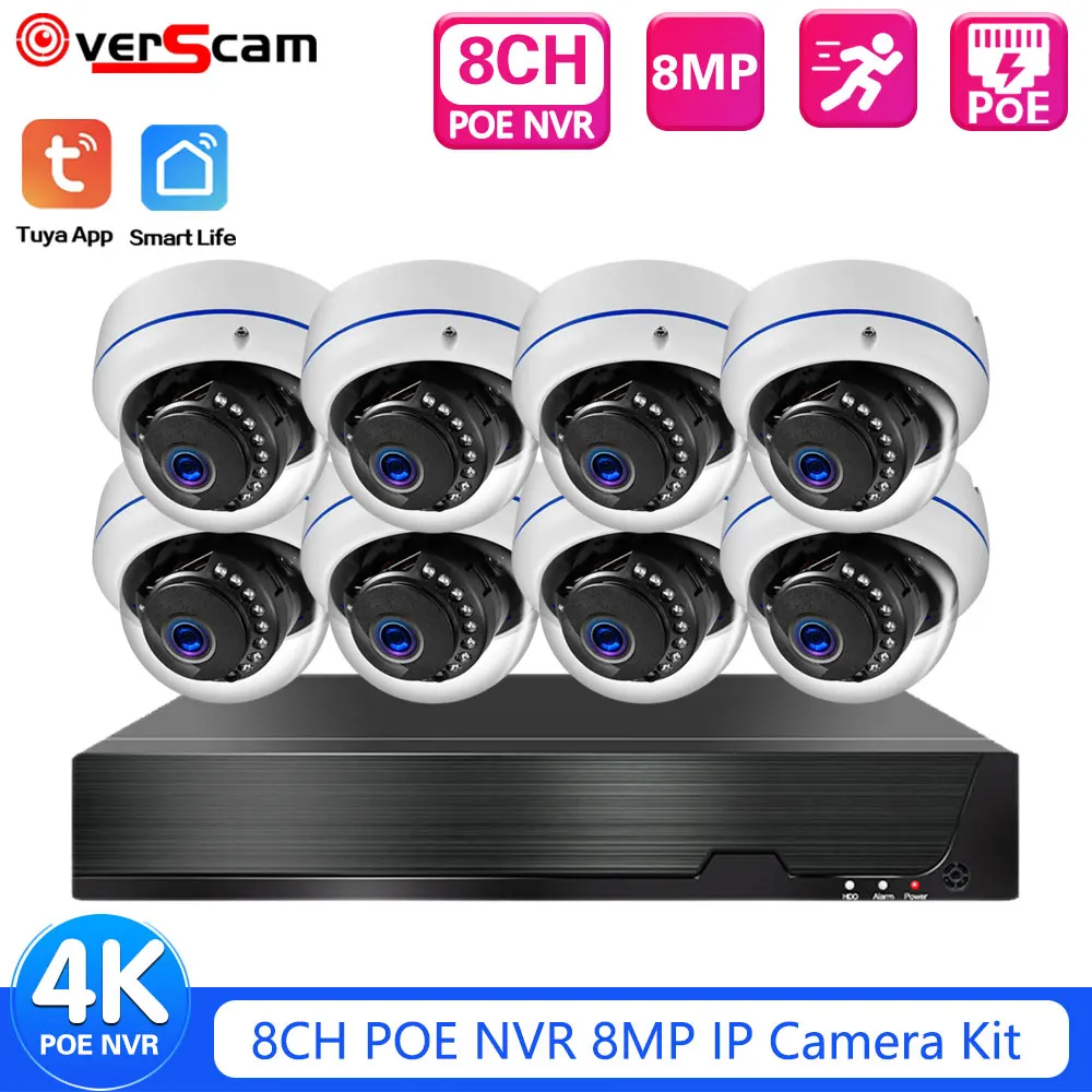 Nvr Kit 8 Channel - ชุดกล้องวงจรปิด Tuya 8MP 4K พร้อมระบบบันทึกวิดีโอ 4CH