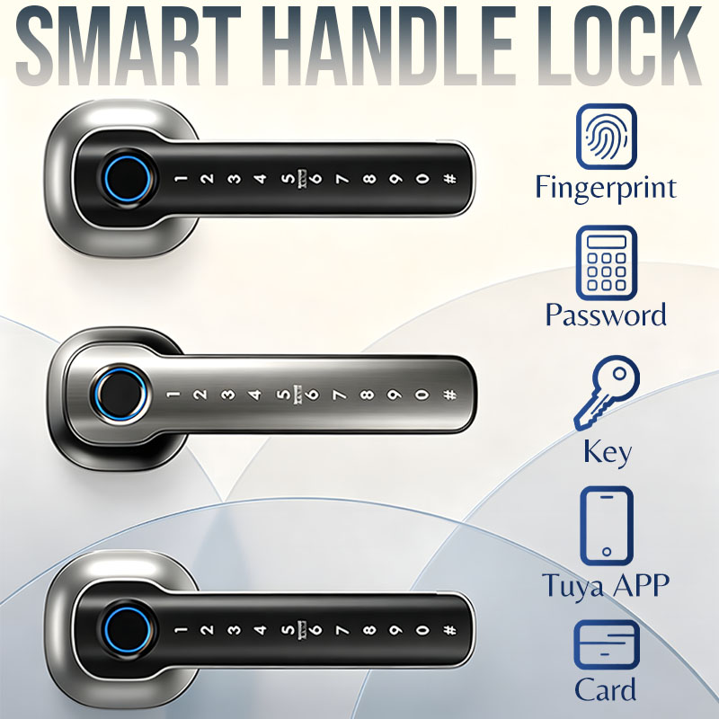 Home Security Door Reinforcement Lock - อุปกรณ์รักษาความปลอดภัยภายในบ้าน ล็อคประตูอัจฉริยะแบบสแกนลายนิ้วมือ ล็อคดิจิตอลอิเล็กทรอนิกส์พร้อมรหัสผ่าน / กุญแจ /