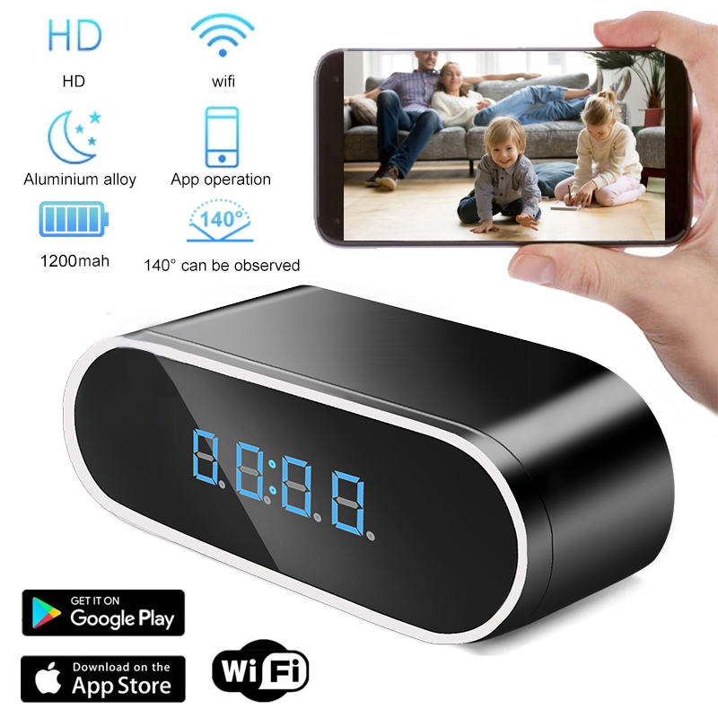 Hidden Camera Clock - Wifi มินินาฬิกากล้องระยะไกลพร้อม Night Vision 1080P กล้องเฝ้าระวังรีโมทคอนโทรล