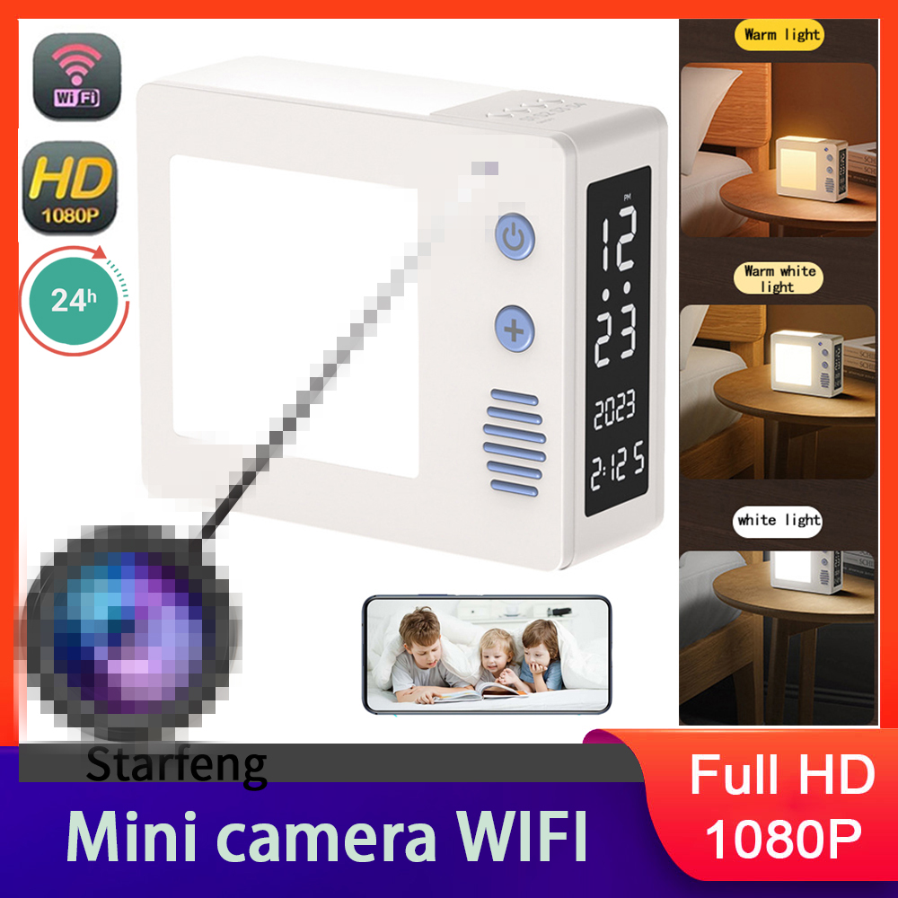 Hidden Camera Clock - กล้องขนาดเล็ก 1080P HD4K WiFi พร้อมไฟ LED