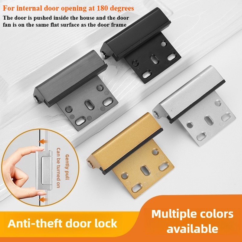 Home Security Door Reinforcement Lock - ชุดอัพเกรดล็อคประตูเพื่อความปลอดภัยในบ้าน 1 ชิ้น พร้อมตัวล็อคเสริมความแข็งแรงป้องกันเด็ก และตัวล็อคกันเด็กสำหรับประตูบานสวิงแบบเปิดเข้าด้านใน