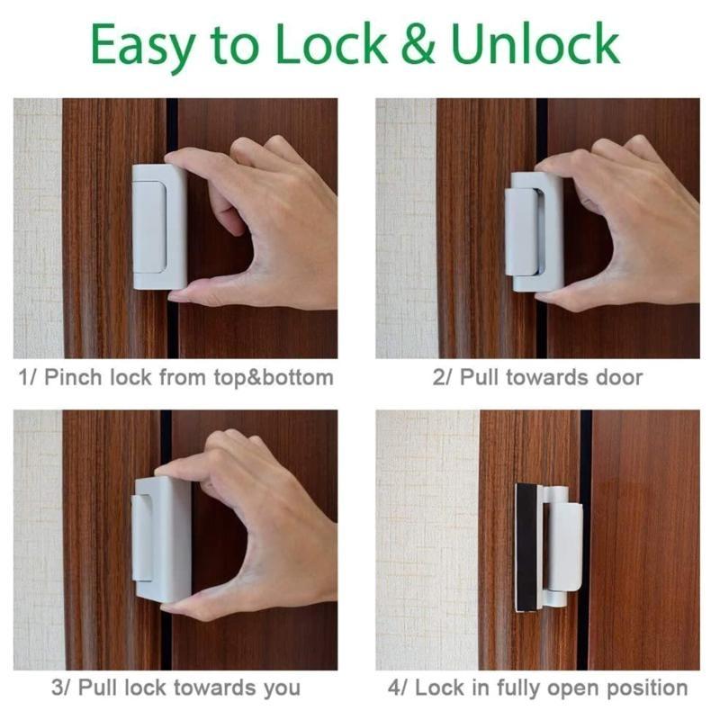 Home Security Door Reinforcement Lock - 652F Home Security ประตูเสริมล็อคประตูอุปกรณ์รักษาความปลอดภัย Childproof ประตูล็อคสำหรับเดินทางโรงแรม