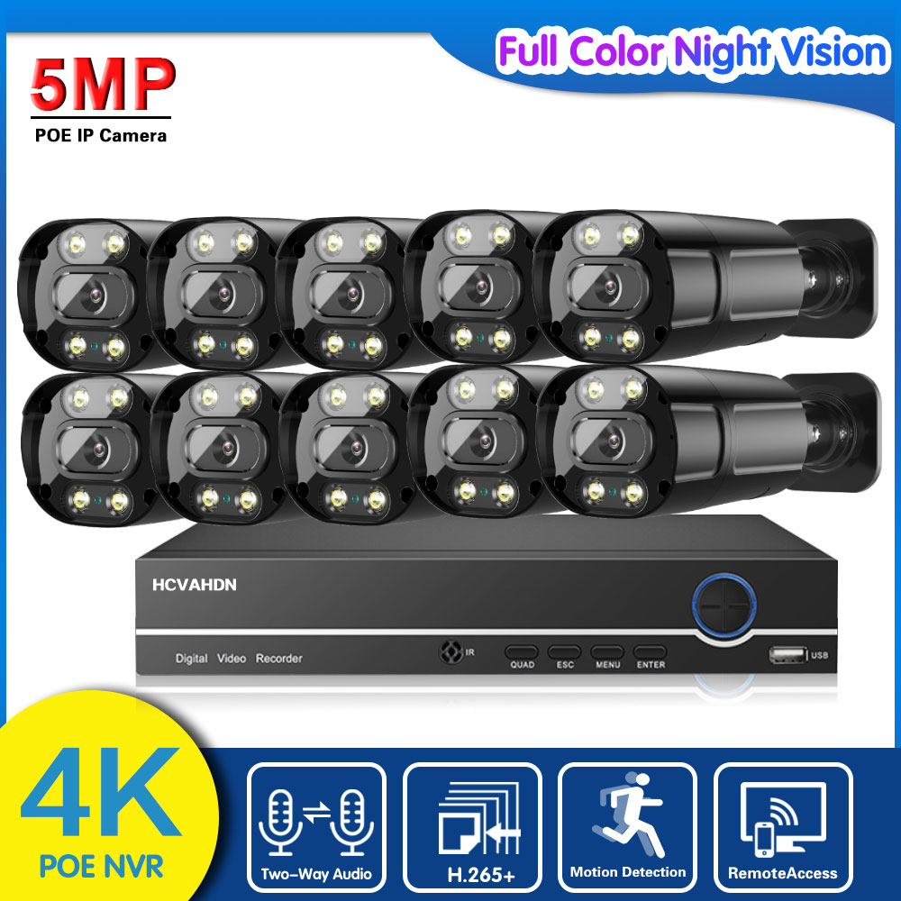 Nvr Kit 8 Channel - 10CH 4K POE NVR ระบบรักษาความปลอดภัย 5MP