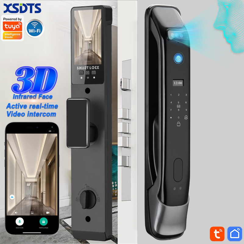 Peephole Camera Viewer - 3D Real-time Intercom Face Recognition ประตูดิจิตอลล็อคด้วยกล้องลายนิ้วมือรหัสผ่านปลดล็อค