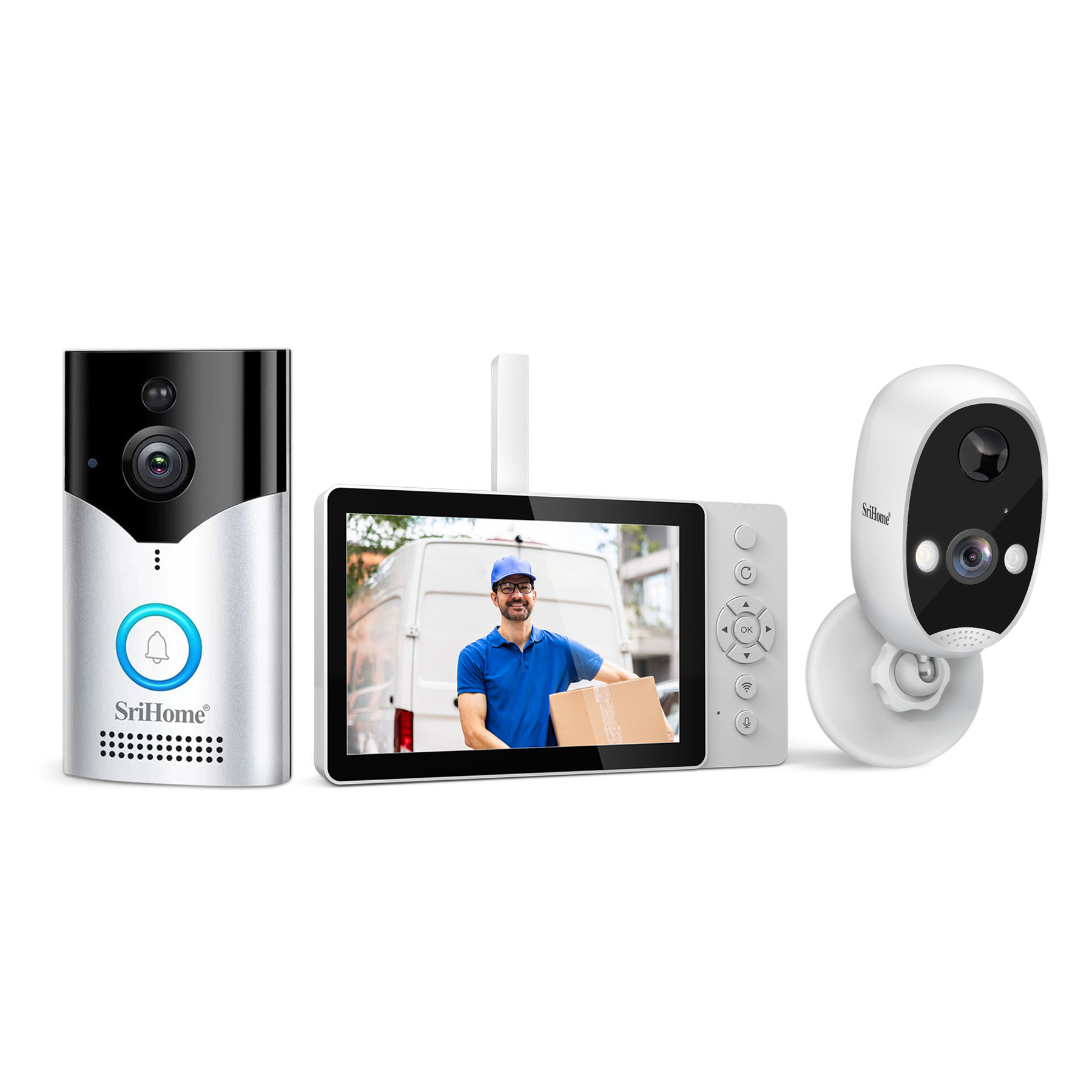 Peephole Camera Viewer - Srihome SH054+DH008 4MP 1400P WIFI ใช้พลังงานต่ำ