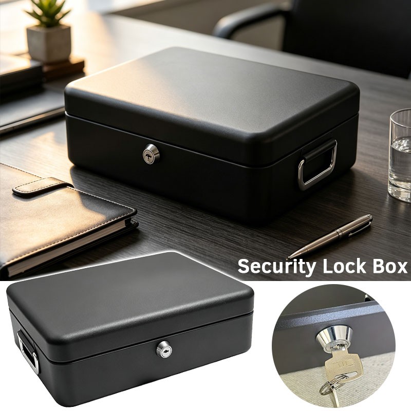 Home Security Key Box - ตู้เซฟนิรภัยกันไฟขนาดใหญ่ แข็งแรง ทนทาน สำหรับเก็บเงินสด กุญแจ เอกสาร