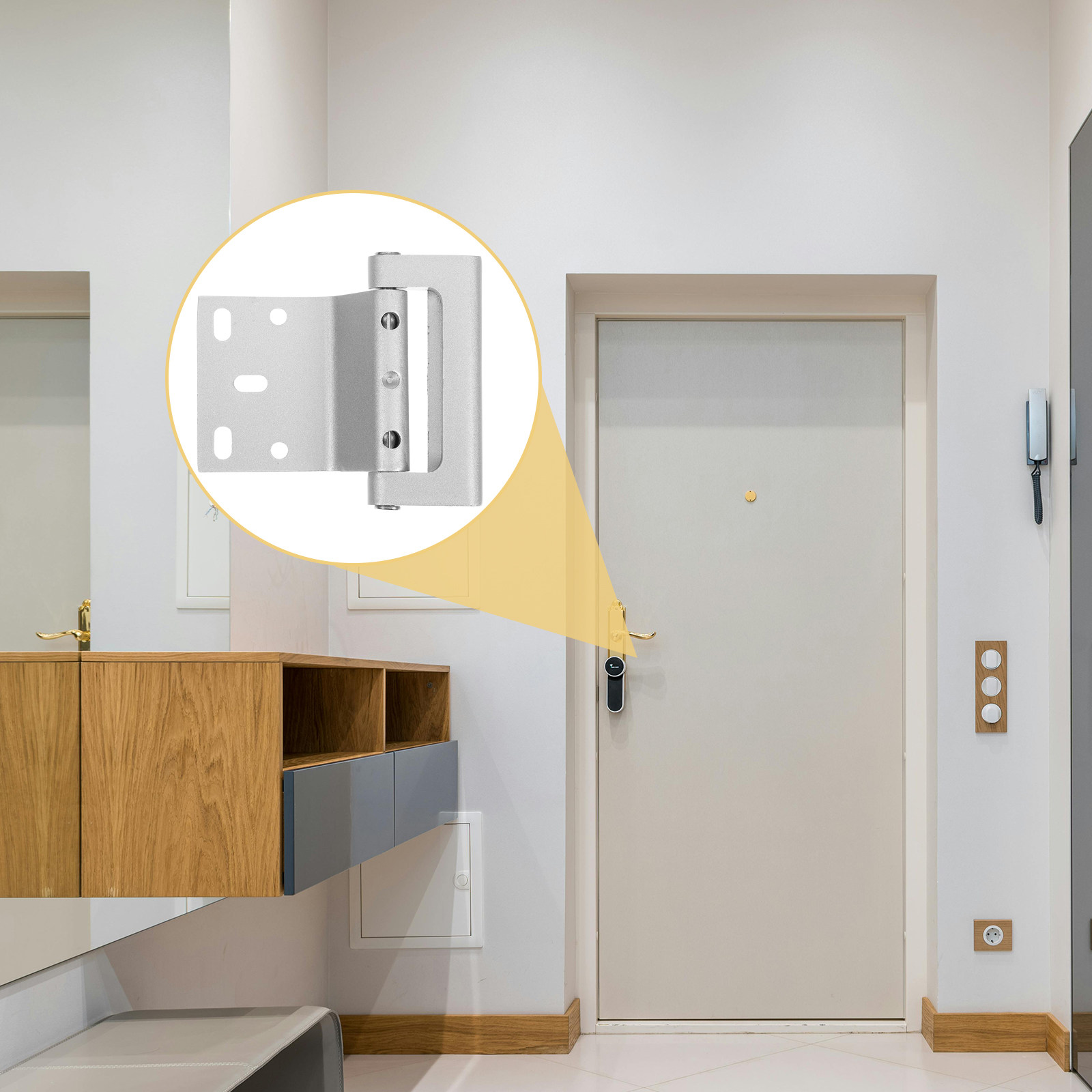 Home Security Door Reinforcement Lock - ล็อคประตูนิรภัยอะลูมิเนียมอัลลอยด์ ป้องกันเด็ก ล็อคเสริมความแข็งแรงสำหรับประตูหน้าบ้าน เพื่อความปลอดภัยภายในบ้านและการป้องกันความปลอดภัยของบ้าน
