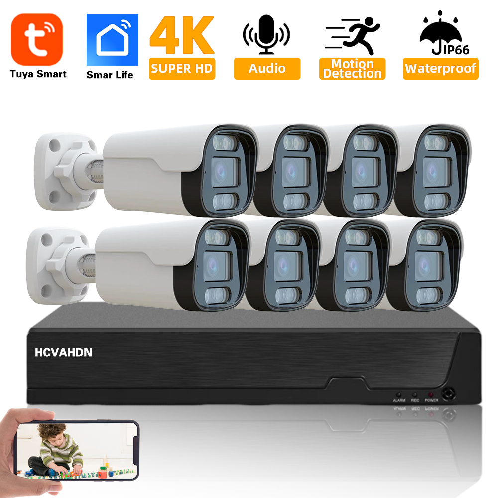 Nvr Kit 8 Channel - 4K 8MP Tuya ชุดรักษาความปลอดภัย8CH POE NVR
