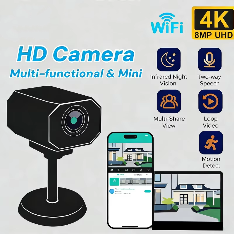 Home Security Hidden Cameras - กล้องวงจรปิด 4K HD WiFi สำหรับบ้าน กล้อง