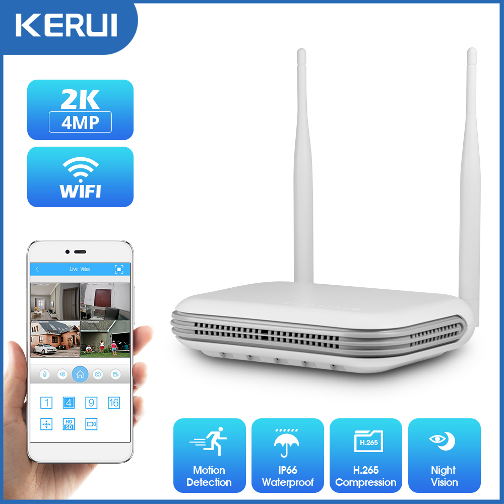 Nvr Kit 8 Channel - KERUI 2K 4MP กลางแจ้ง Full HD