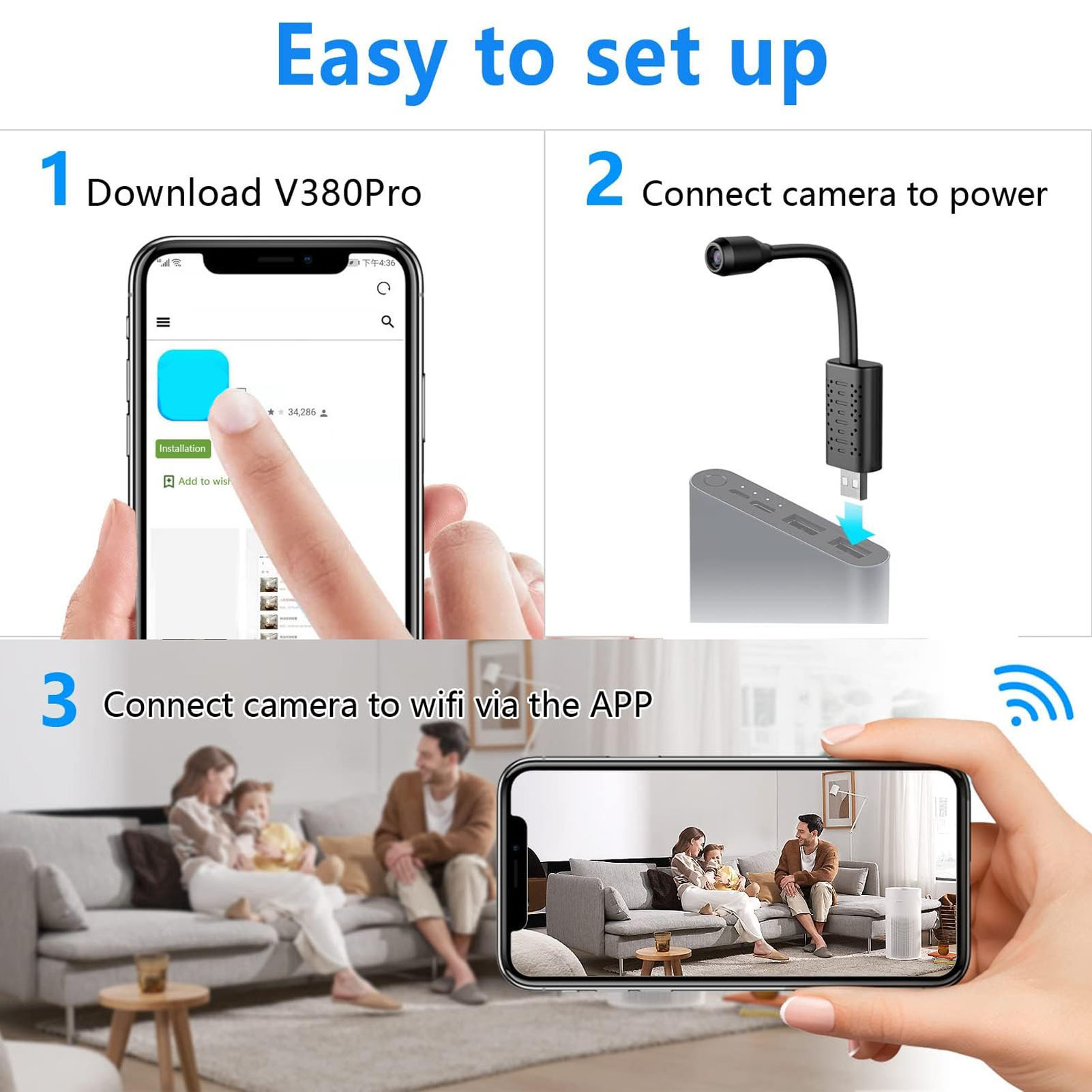 ขนาดเล็กสำหรับกล้องไร้สาย Wi-F - Home Security Hidden Cameras บทวิจารณ์และราคา