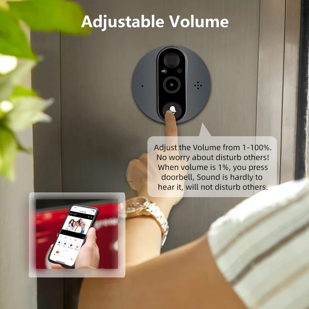 3MP 2.4G ไร้สายอัจฉริยะ Tuya ต - Peephole Camera Viewer บทวิจารณ์และราคา