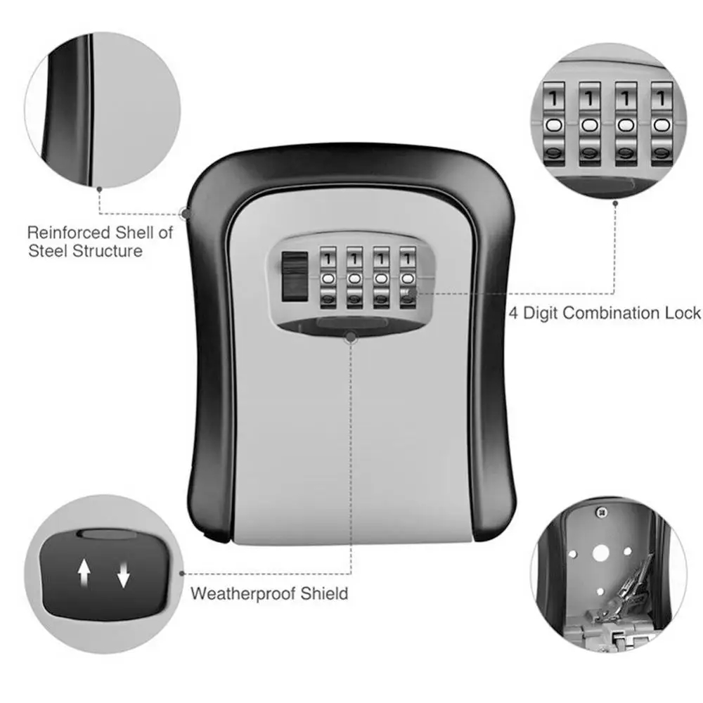 กล่องล็อคกุญแจแบบติดผนัง รหัสผ - Home Security Key Box บทวิจารณ์และราคา