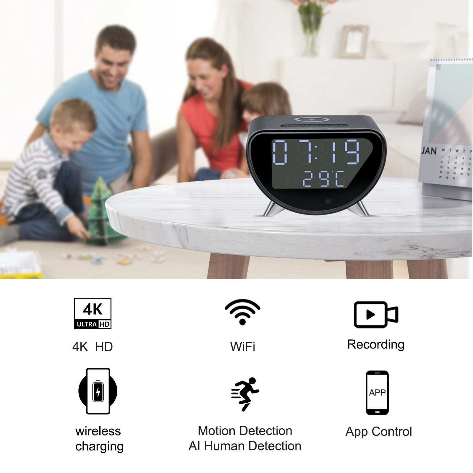 กล้องนาฬิกา WiFi พร้อมเครื่องช - Hidden Camera Clock บทวิจารณ์และราคา