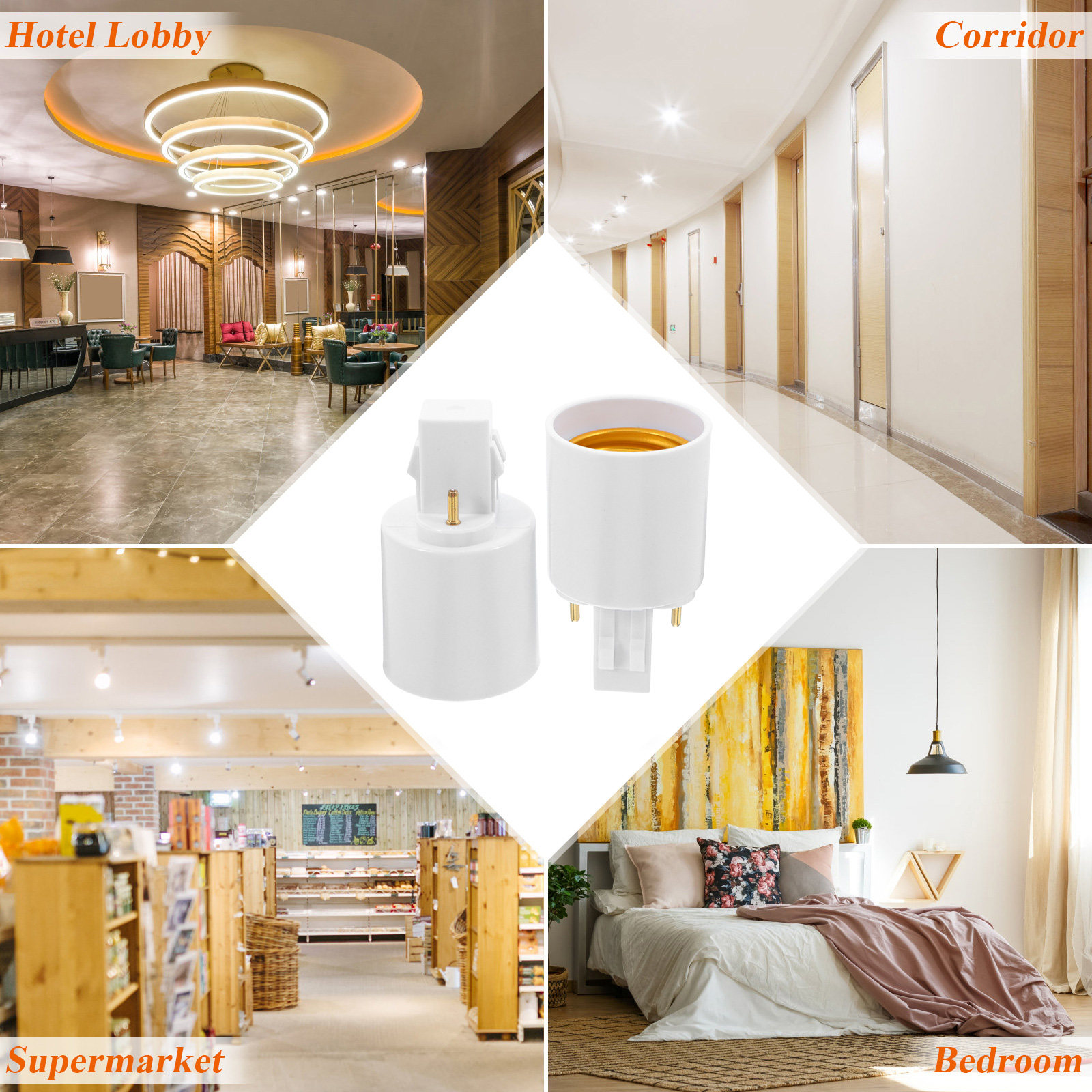 อะแดปเตอร์แปลงขั้วหลอดไฟ 4 ชิ้ - Home Security Project บทวิจารณ์และราคา