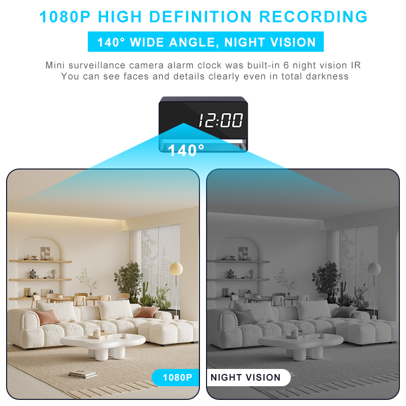 กล้องดิจิตอล1080P WiFi กล้องดิ - Hidden Camera Clock บทวิจารณ์และราคา