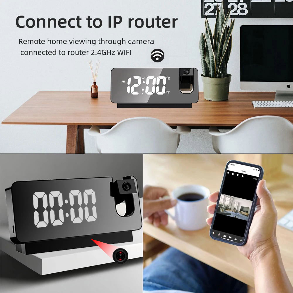 กล้องนาฬิกาปลุกฉายภาพ 4K HD, ก - Hidden Camera Clock บทวิจารณ์และราคา