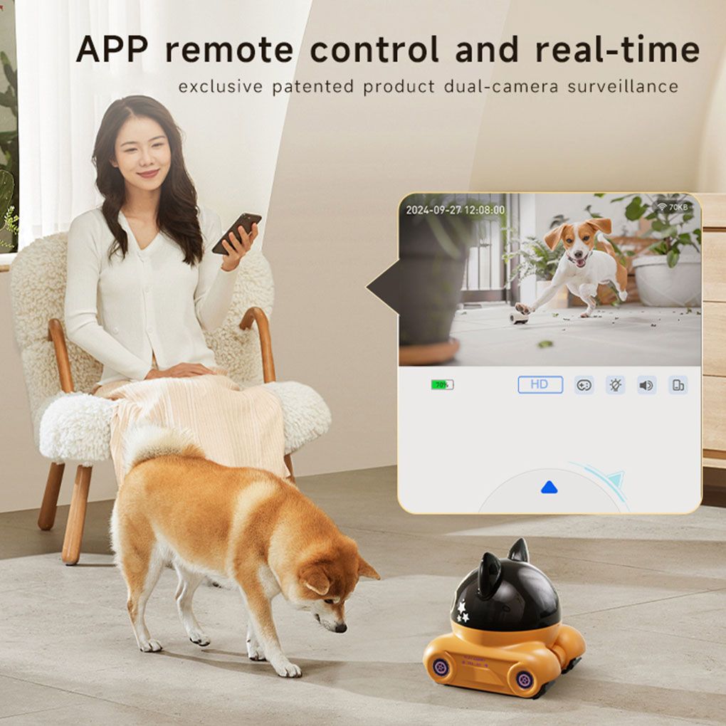 กล้องหุ่นยนต์เลนส์ HD 300w ควบ - Home Security Robot Dog บทวิจารณ์และราคา