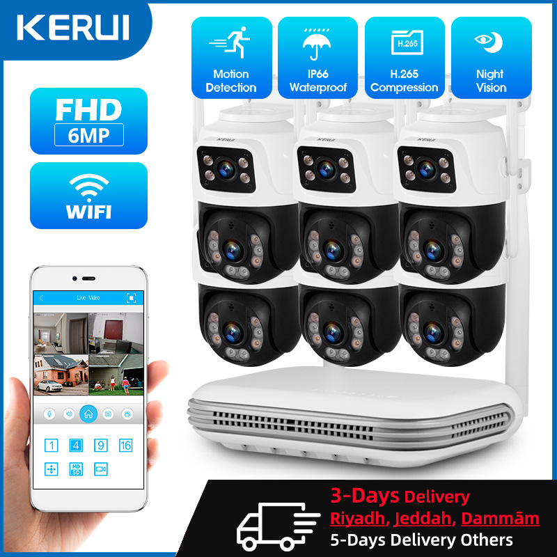 KERUI กันน้ํา 6MP HD ไร้สาย Du - Nvr Kit 8 Channel บทวิจารณ์และราคา