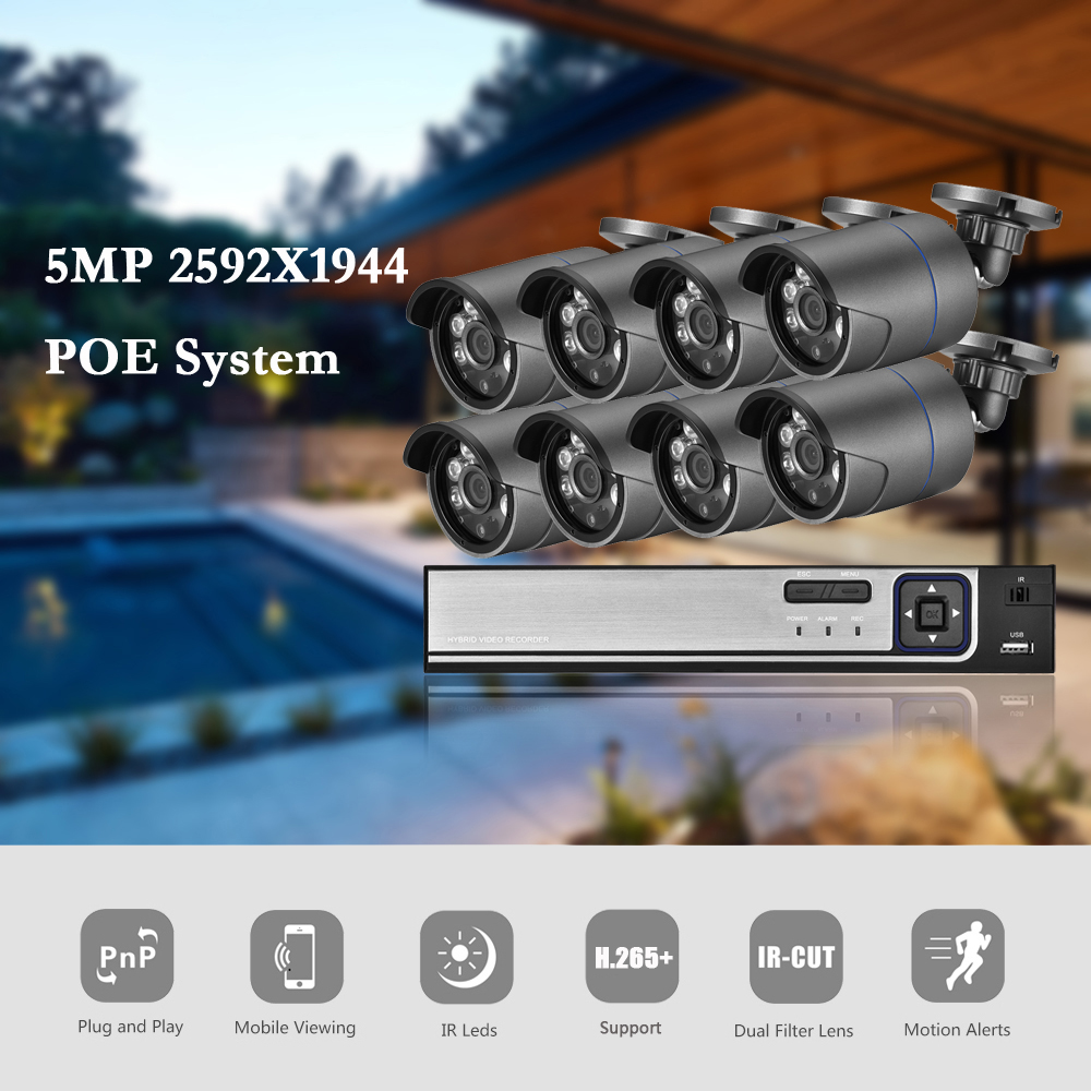 AZISHN H.265 + 8CH 5MP POE NVR - Nvr Kit 8 Channel บทวิจารณ์และราคา