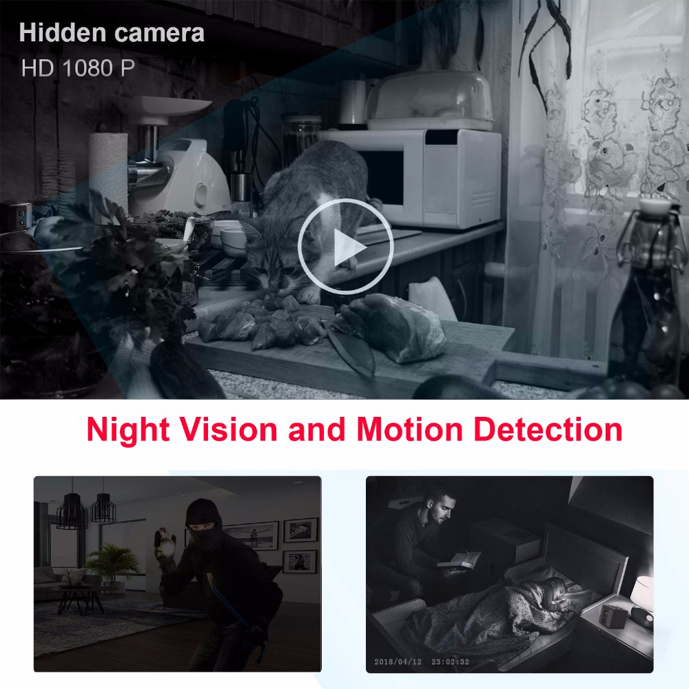 แบบพกพา Mini HD 1080P กล้อง Ni - Home Security Hidden Cameras บทวิจารณ์และราคา