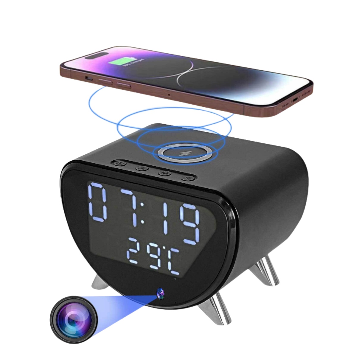 กล้องนาฬิกาปลุกชาร์จไร้สาย - ก - Hidden Camera Clock บทวิจารณ์และราคา